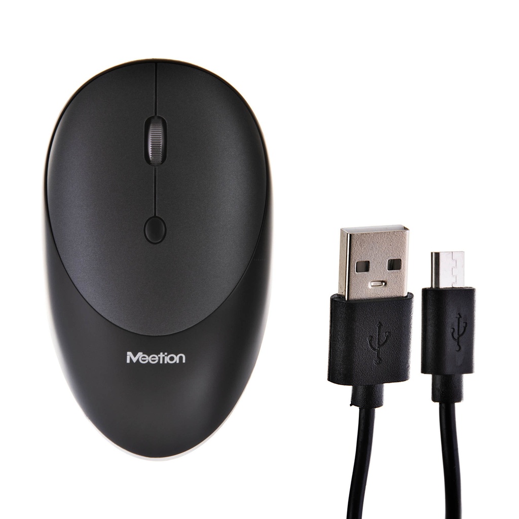 Mouse Inalambrico Meetion R600, 1600 dpi autoajustable, Recargable, Usb, color negro