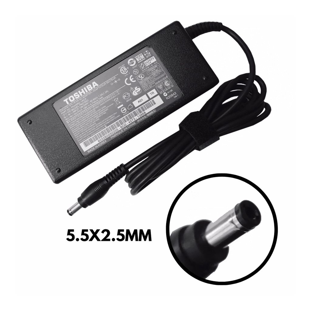 Cargador Laptop TOSHIBA / ASUS 19V/4.74A/90W/5.5*2.5mm Plug Negro