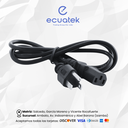 Cable de Poder 1.8Mt para Computador y Monitor, Reforzado