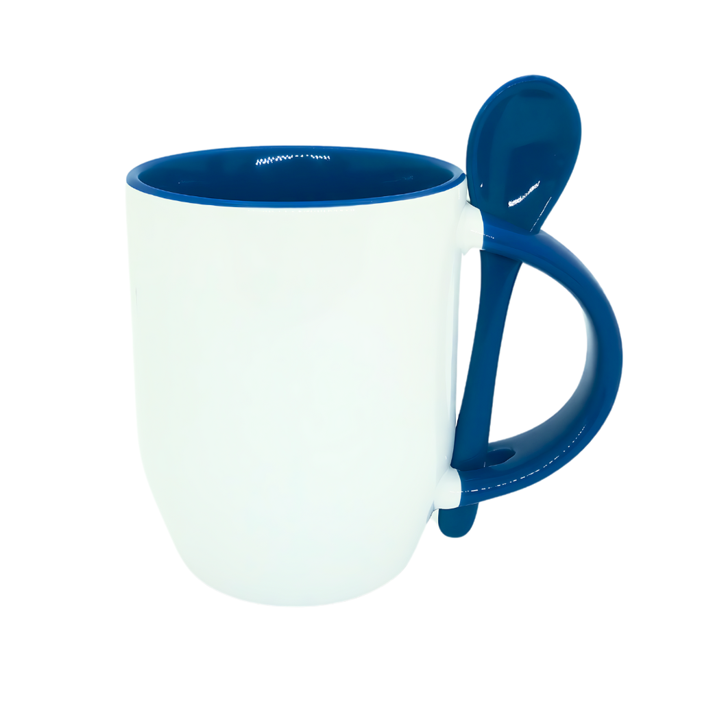 Jarro para Sublimacion 12oz, con cuchara, Filo, Asa e Interior de color, AAA Importado