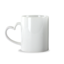 Jarro para sublimación 11oz con Asa de corazón blanco, AAA importado