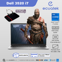 Laptop Dell Inspiron 3520 Core i7 1255U, 12th Gen, 16GbB Ram, 512Gb SSD, Pan 15.6" FHD, 3Usb, Lector de memoria,  color Silver, Wind11+ estuche cobertor+Audifonos