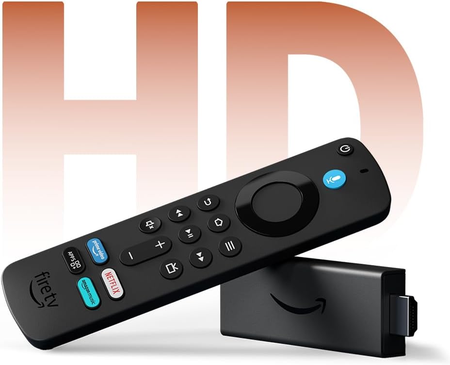ADAPTADOR AMAZON FIRE TV STICK 2024 HD MANDO POR VOZ ALEXA (CONTROL TV), HDR DOLBY ATMOS, WIFI 5, 1GB, 8GB RAM  ALM