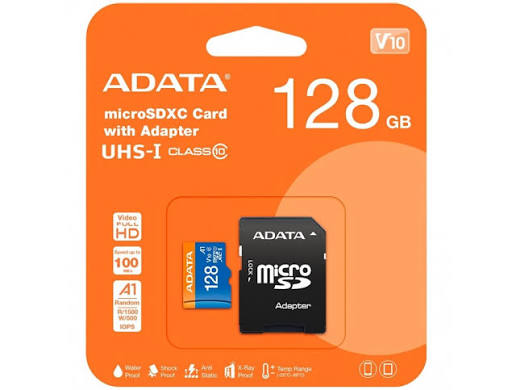 Memoria MicroSD Adata 128GB 1Premier A1 V10 / UHS-I Clase 10 / 2en1 / 100MB/s