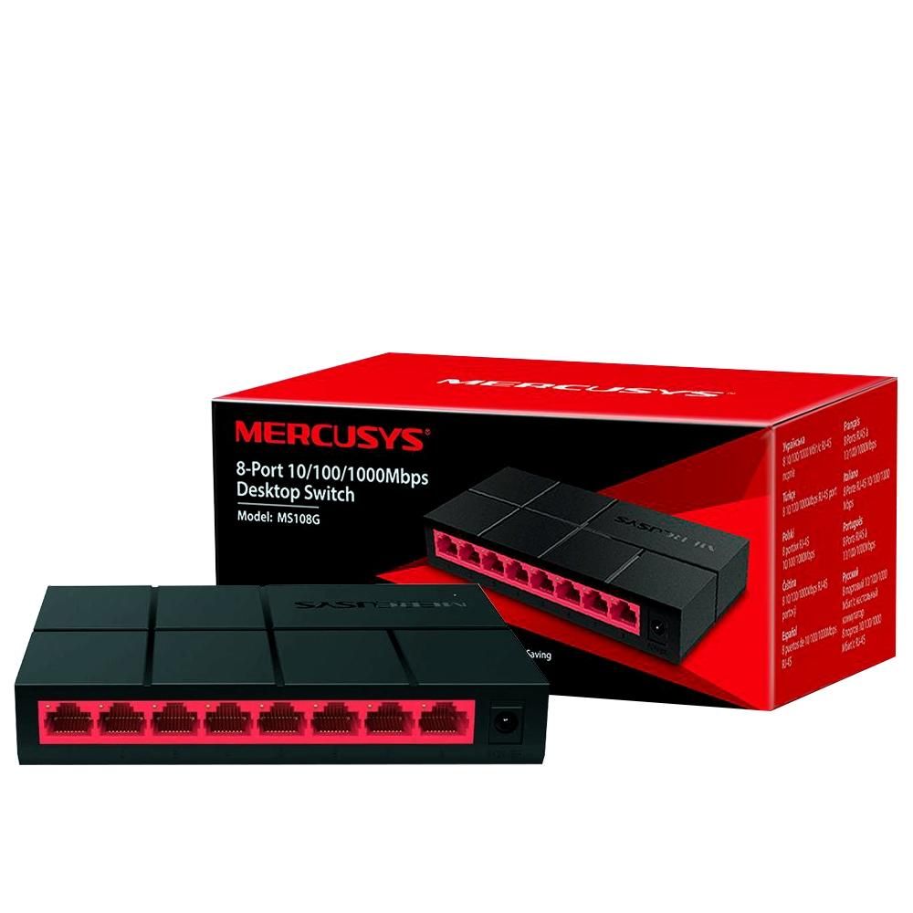 SWITCH MERCUSYS MS108G 8 PUERTOS GIGABIT DESKTOP PLASTICO