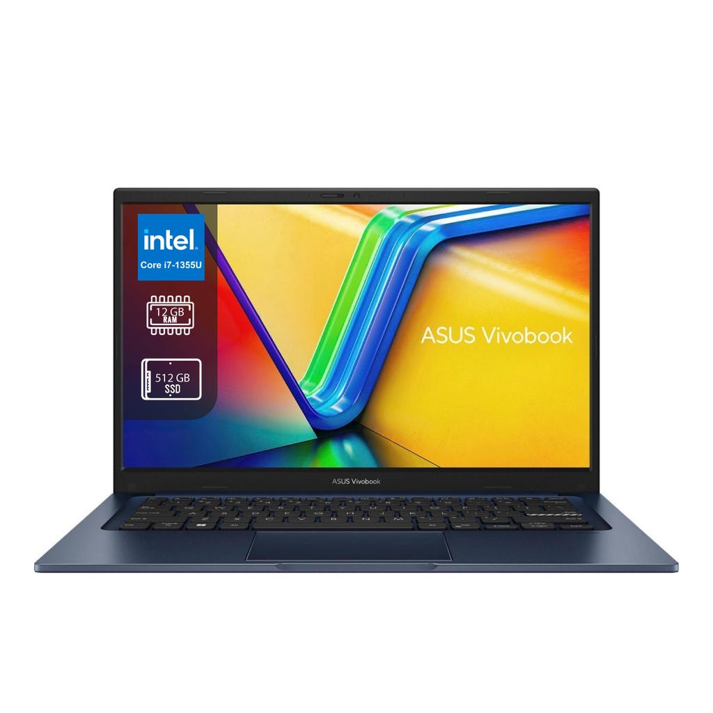 LAPTOP ASUS X1404VA i7-1355U, 512Gb SSD, 12Gb RAM, 14 Pulgadas, Windows 11 + Office, Blue.