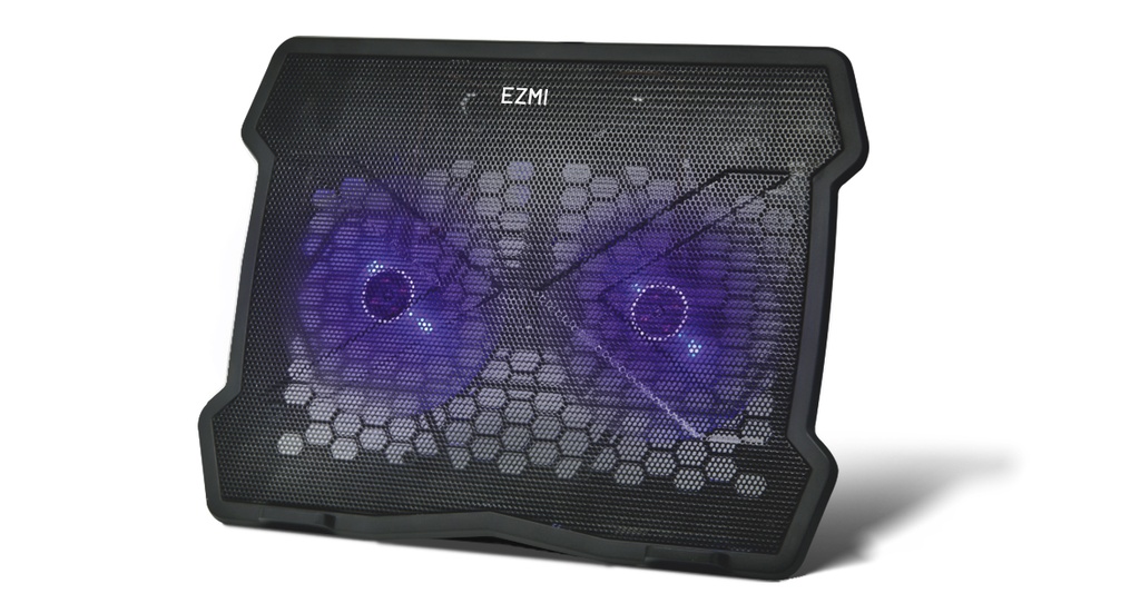Enfriamiento para Laptop EZMI hasta 15.6″, 2  puertos Usb, , 2 niveles, 2 ventiladores led azul