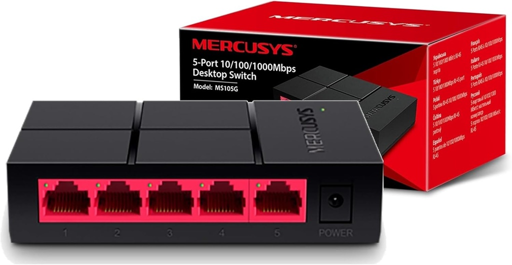 SWITCH MERCUSYS MS105G 5 PUERTOS GIGABIT 10/100/1000
