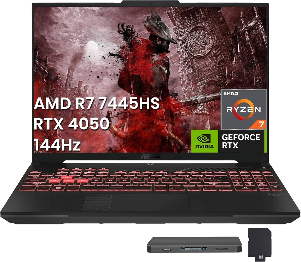 LAPTOP ASUS TUF GAMING A16 FA607NUG-RL181  R7-7445HS 16G 512SSD VIDEO GEOFORCE RTX4050 6GB, PLATA, GRATIS MOUSE ASUS
