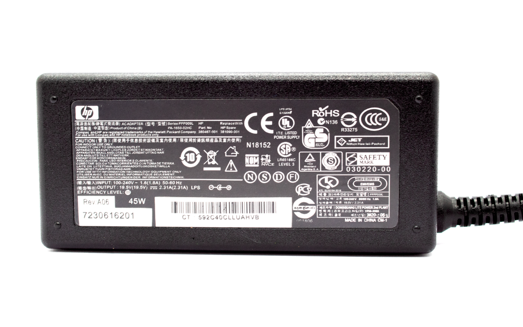 Cargador Laptop HP 19.5V/2.31A/45W/4.5x3.0mm Plug Azul, HC