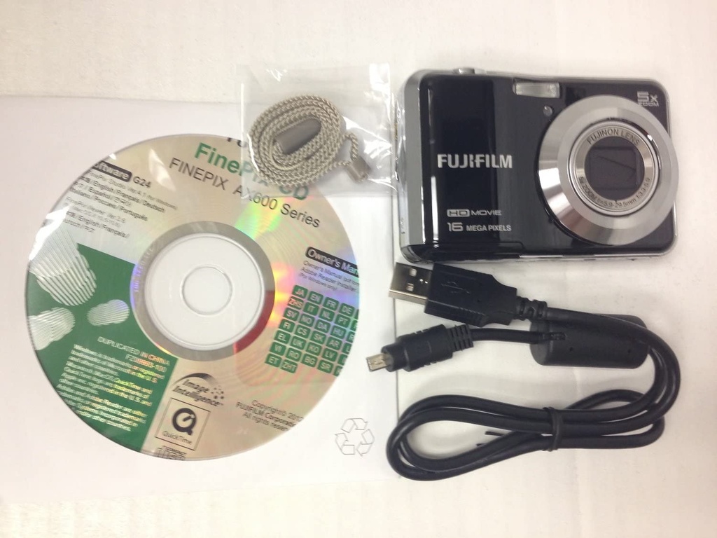 Camara Fotografica Fujifilm Finepix  AX655 16Megapixeles con 5 x Zoom óptico, HD 720p de vídeo Recordin G, 2.7 pulgadas pantalla LCD (certificado restaurado) Black