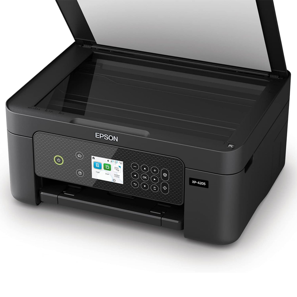 Impresora Epson XP-4205: Multifuncion impresora-copiadora-escaner, Dúplex en impresión, Wifi, USB, Impresión móvil, Pantalla a color, Bandeja posterior hasta 100 paginas, 33 pg/min Monocromo, 15 pg/min Color, nueva, Ecotank dye sin chip