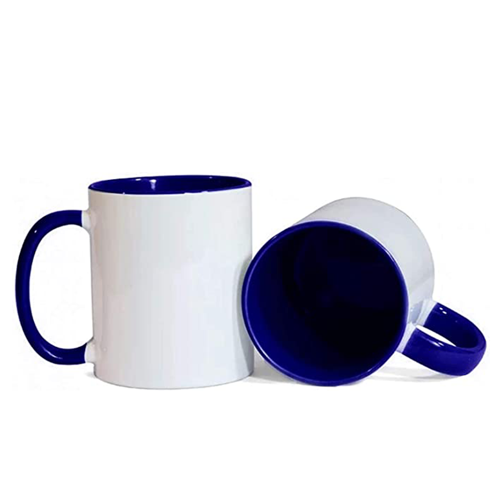 Jarro para Sublimacion asa e interior Azul, 11oz, AAA, Importado