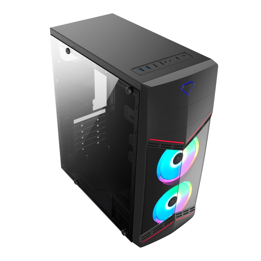 Cpu Asembled Gamer-i3V1: Procesador Intel Core™ i3-9100F 3.6Ghz, Ram 4gb, disco duro 1tb, Case mini Slim, Video 1gb Nvidia Geforce, Con dvd-wr, Hdmi, 5 puertos Usb 2.0 + 3 puertos 3.0, Windows 10 64bits, Nuevo, 1 año de garantia