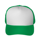 Gorra Malla Trucker, Tamaño Adulto, verde oscuro frente blanco, doble pupo, para Sublimacion personalizar o Bordar
