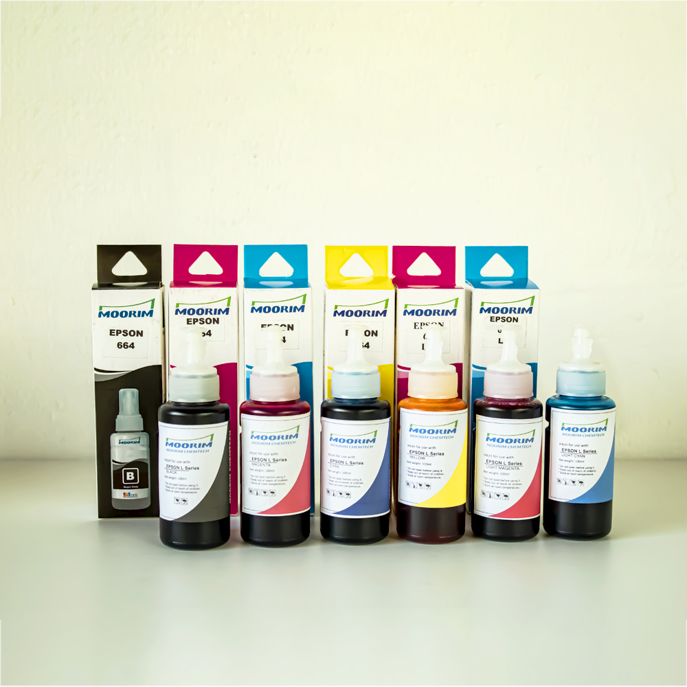 Kit 6 Colores CMYKLCLM 100ml Tinta Moorim Epson 664 DYE