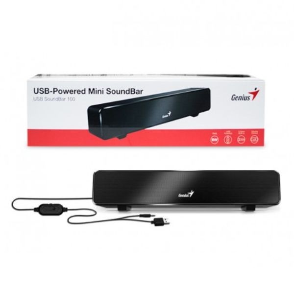 Parlante Genius Sound bar 100, Usb, 6w, 1.5, Alambrico Negro