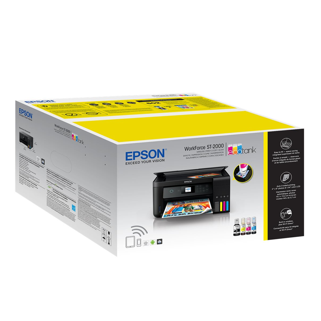 Impresora Epson WorkForce ST-2000, Multifuncional, Inalambrica, Duplex, Wifi, Usb,  10-15 PPM, Sistema Original, Nuevo, Sellado, garantia 1 año