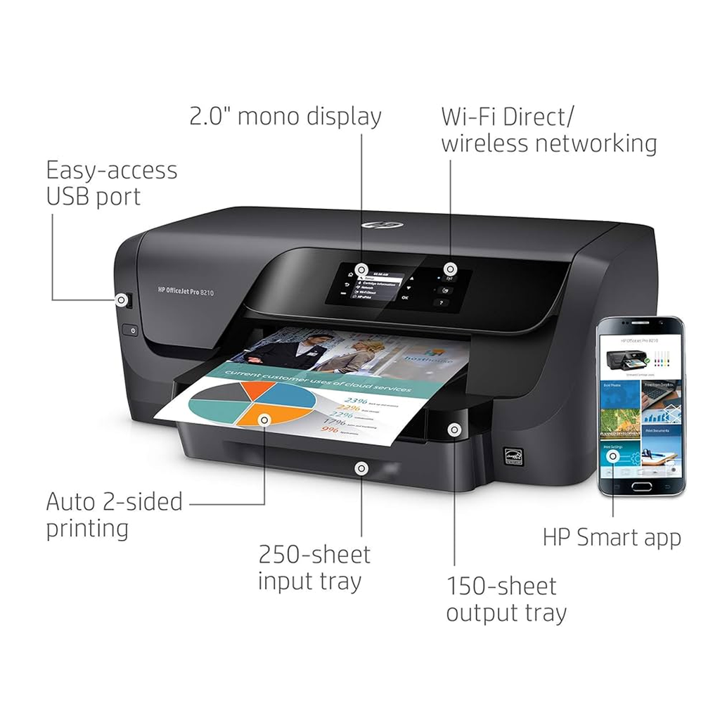 Impresora HP Multifuncion Officejet Pro 8210 Sellada