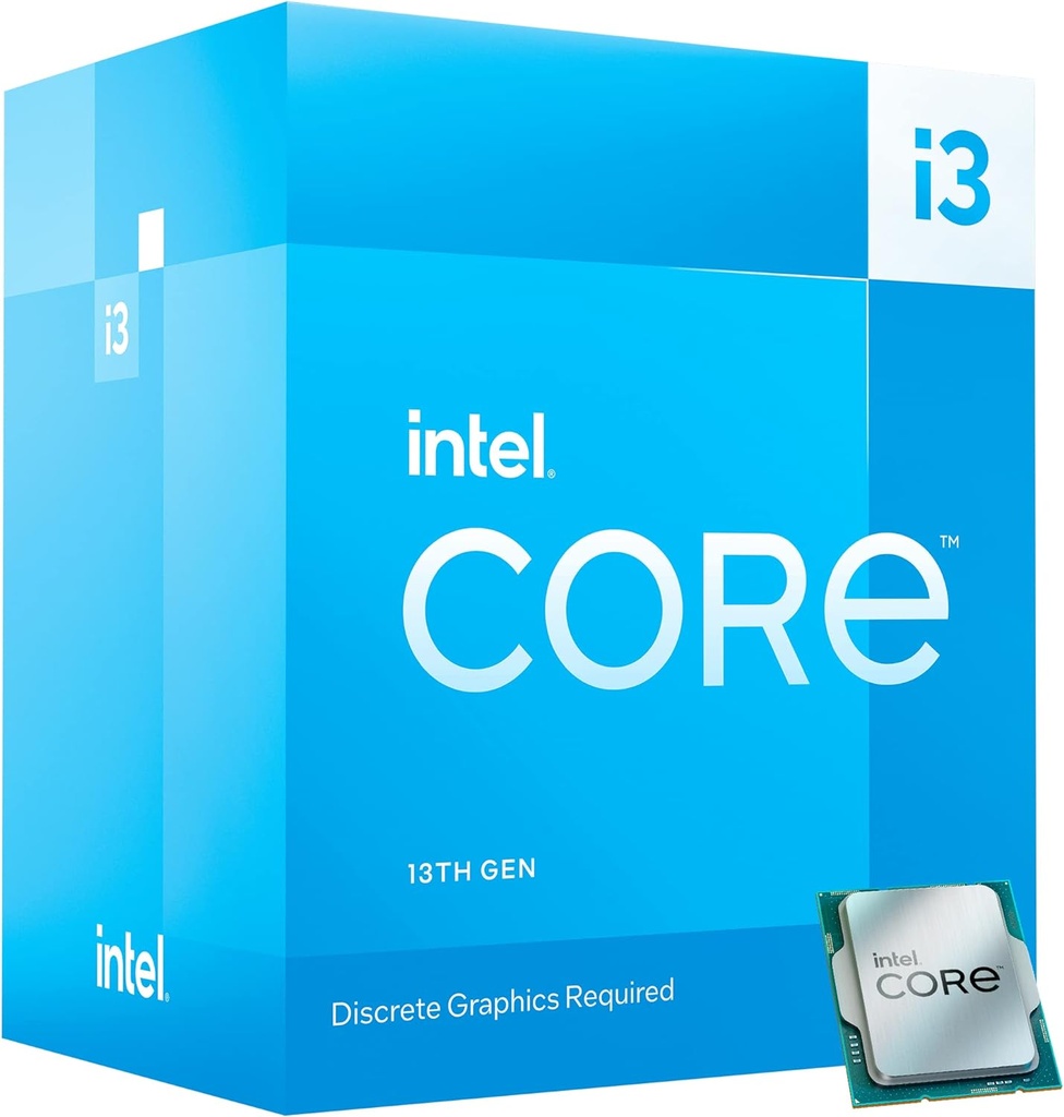 Procesador CORE i3-13100F, 13th Gen, 4.50Ghz, 4 Nucleos Lga 1700, Turbo Boost 2.0, sin Video