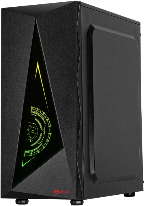 Case Pc Gamer Marvo CA-119BK, Cubierta Metalica, Panel lateral plastico, Frontal metalico, Usb 3.0, 2Usb 2.0, Black