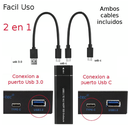 Encluoser M.2 Dual Usb & C para Discos M.2 SSD 3.1, Puerto C y Usb, Negro
