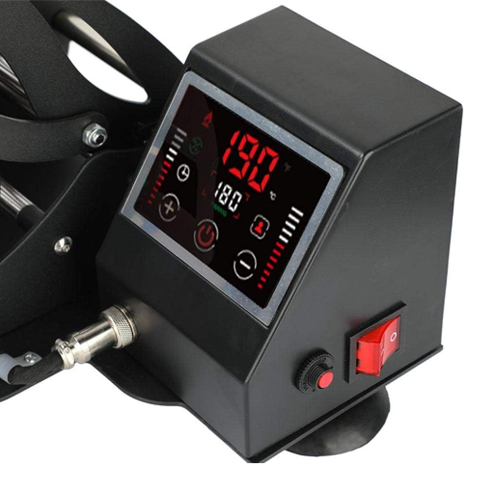 Sublimadora - Termofijadora 5 EN 1 para jarros, resistencias cilindricas 6oz, 9oz, 11oz, resistencias conicas 12oz, 15oz, manual, 110v