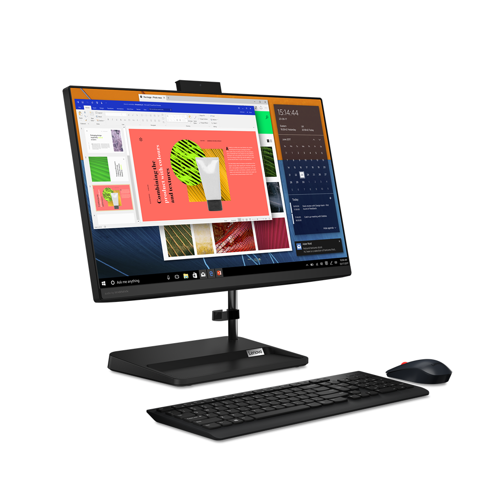 All in One Lenovo 24ADA6 Ryzen 3 3250U 2.6ghz, 8GB Ram, 256 SSD, Pantalla 23.8"FHD, Negro, W11, Mouse y Teclado