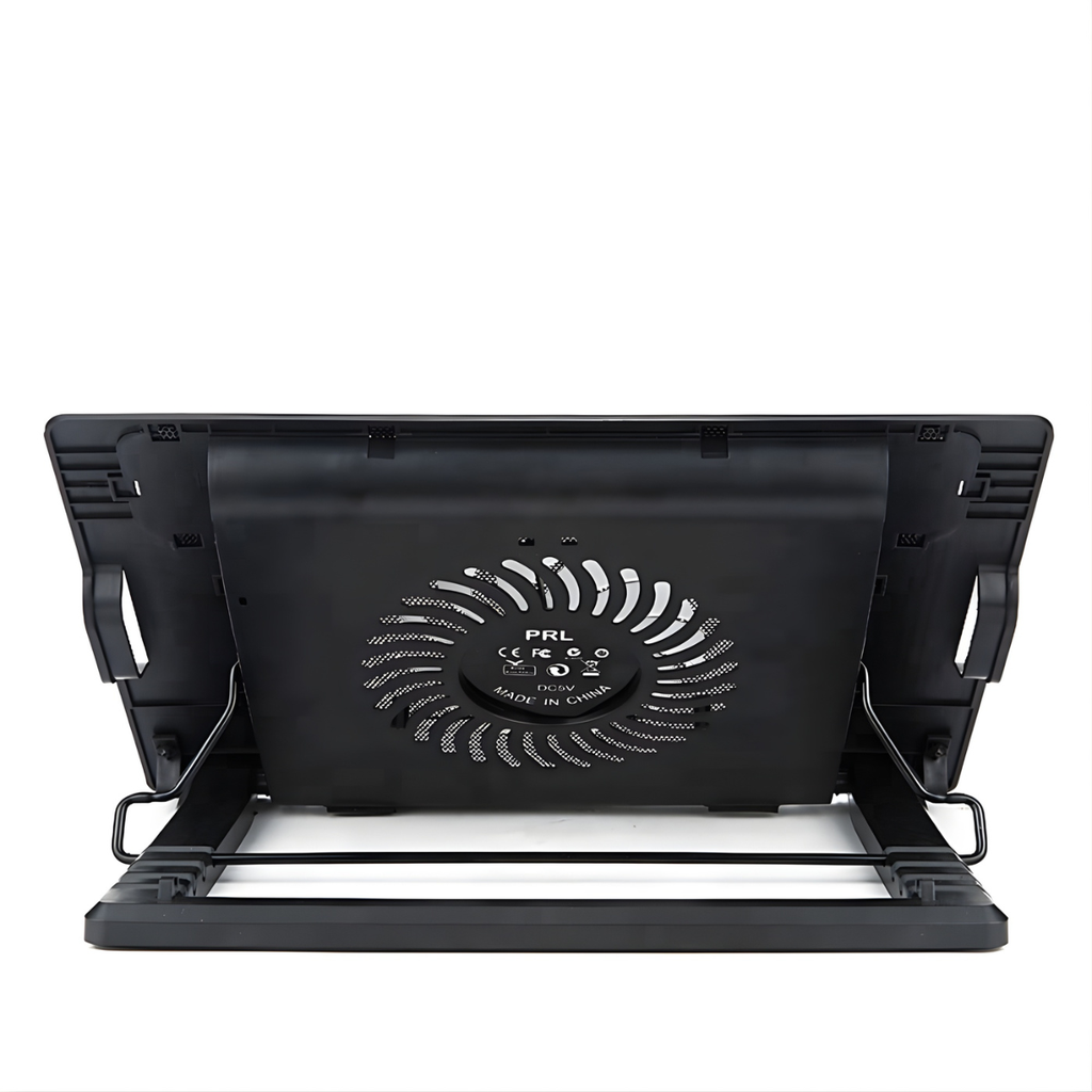 Base Enfriadora  desde 7" hasta 14", 1 Ventilador grande, 2 Puertos Usb, 5 Niveles de elevacion regulables, Luz led, Nuevo