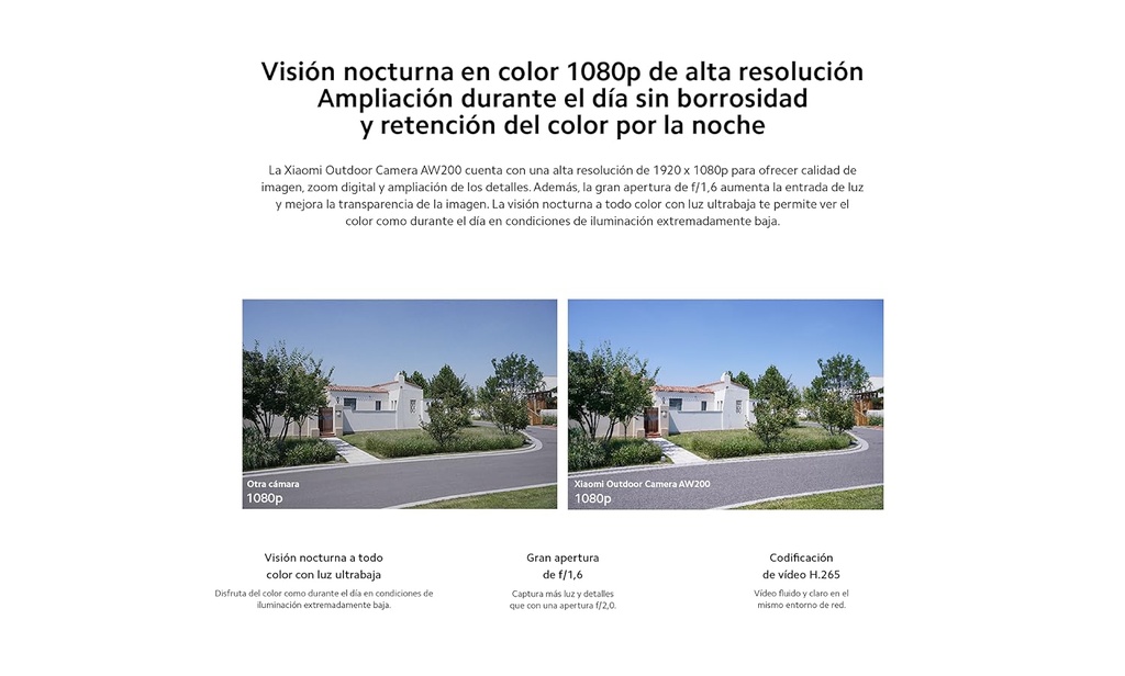 Camara Xiaomi AW200, Vigilancia de red Inalambrico, exteriores e interior, color dia y noche, resiste intemperie