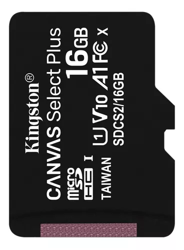 MicroSD 16GB Kingston Canvas Select Plus, A1, clase 10, 100MB/s