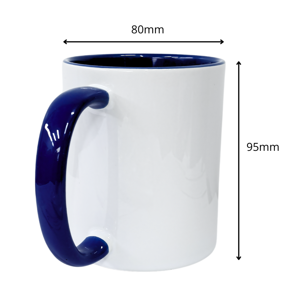 Jarro para Sublimacion 11oz asa e interior de colores, AAA, Importado
