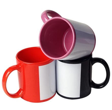 Jarro para Sublimacion 11oz de colores con parche, AAA, Importado