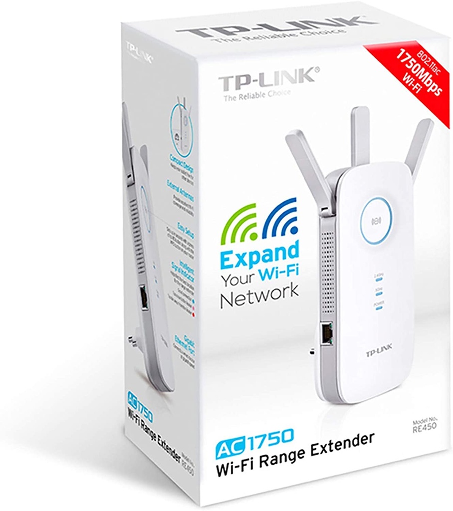 Extensor de rango Inalambrico TP LINK Re450 Ac1750 Dual Band 