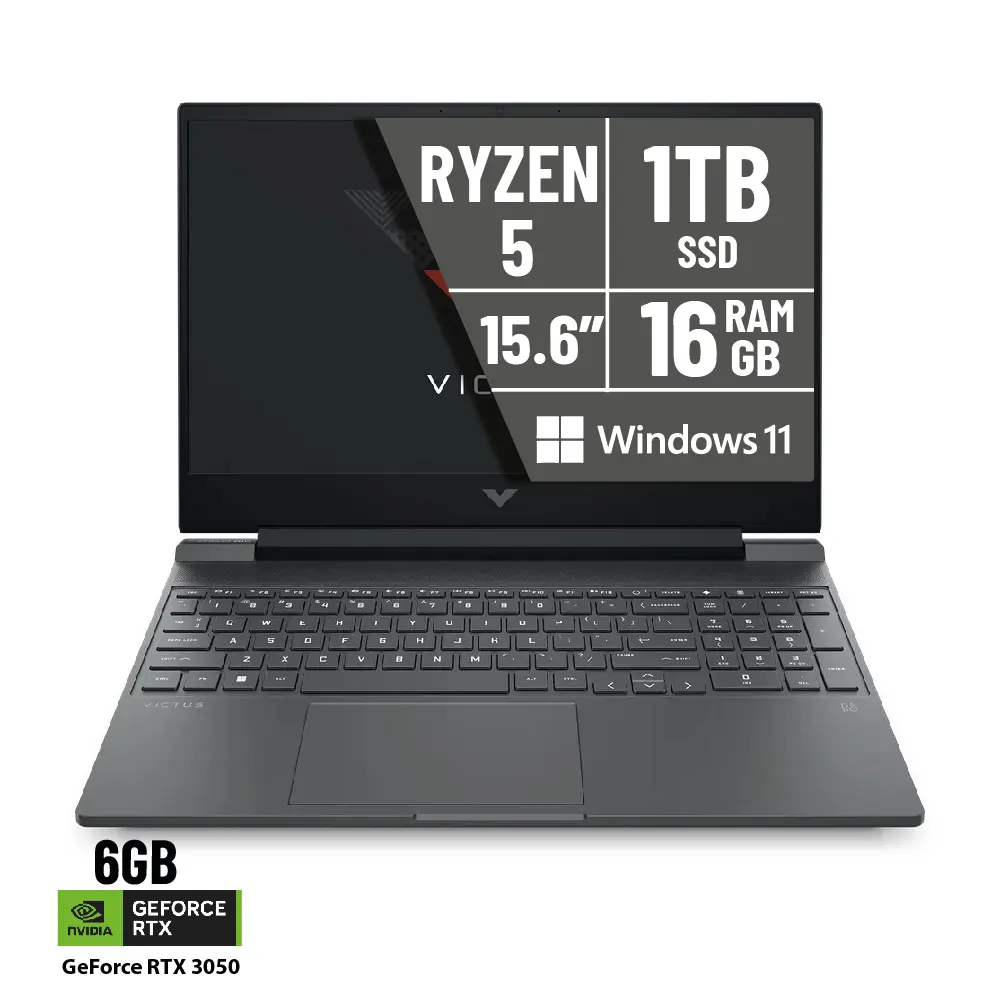 Laptop HP Victus 15-FB2016LA R5-8645HS 16Gb RAM 1TB SSD RTX 3050 6GB