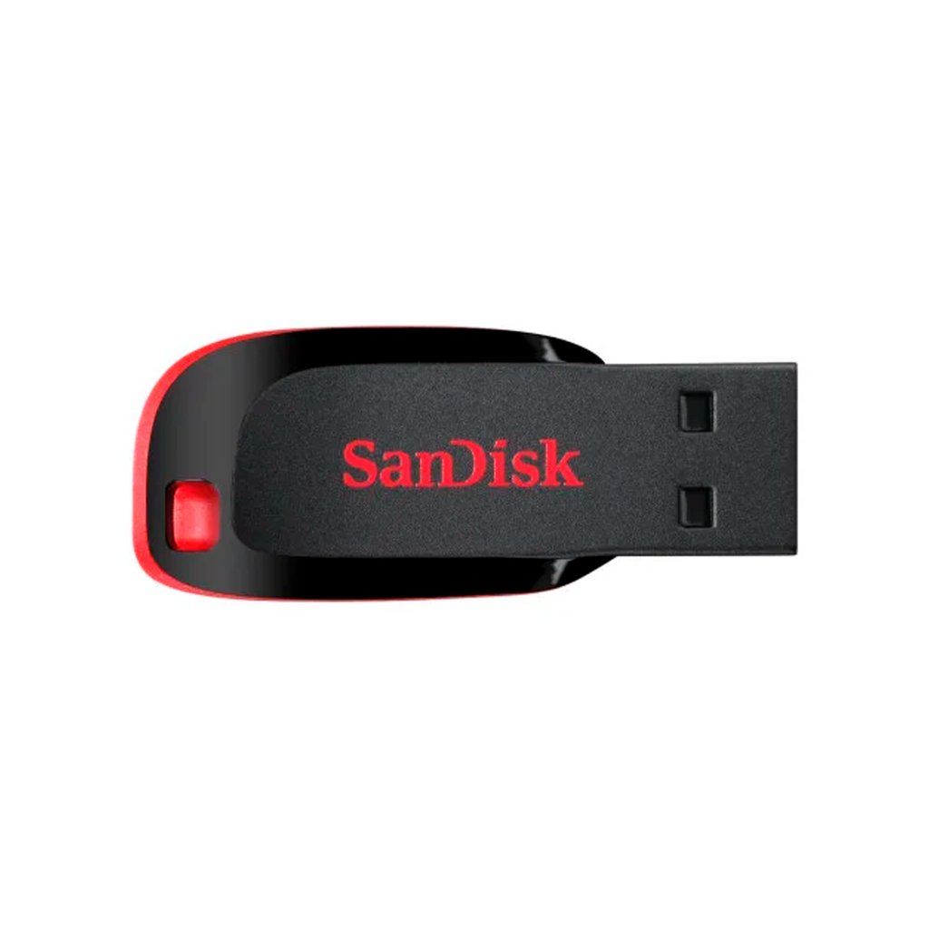 Flash Memory SanDisk Cruzer Blade Usb 64GB, 2.0, negro y rojo