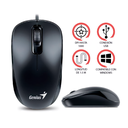 Mouse Genius DX-110, Usb optico, 3 botones, G5, ambidextro, color Negro