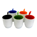 Jarro para Sublimacion 12oz, con cuchara, Filo, Asa e Interior de color, AAA Importado
