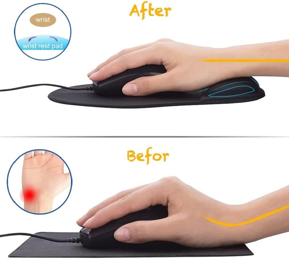 Mouse Pad con almohadilla de gel, suave, lavable
