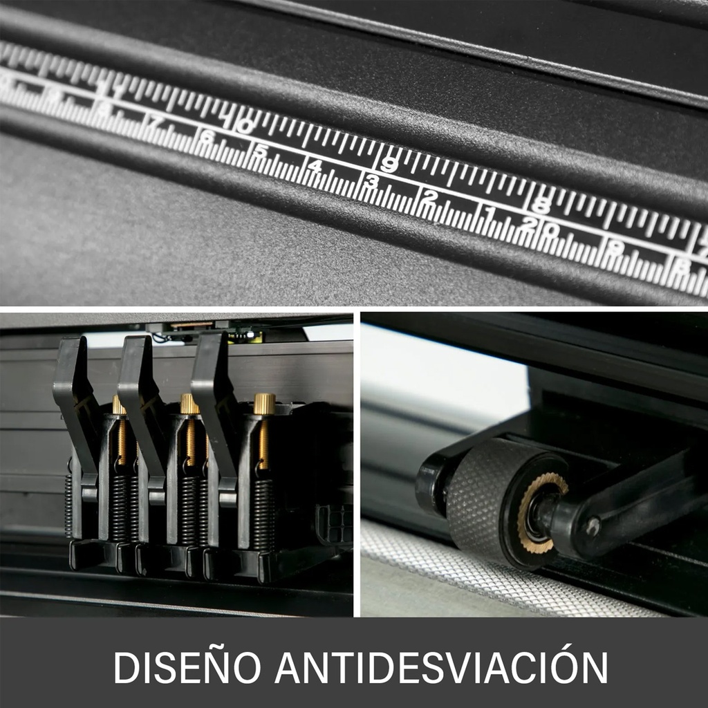 Plotter de Corte Sublime GC490ABJ: 49cm de ancho, 37cm de corte, Velocidad maxima de corte 800mm/s, Fuerza de corte 10 hasta 500g, materiales hasta 1 mm de grosor, puertos COM, USB, + U-Disk, Laser para contornos automatico, Incluye licencia Anycut
