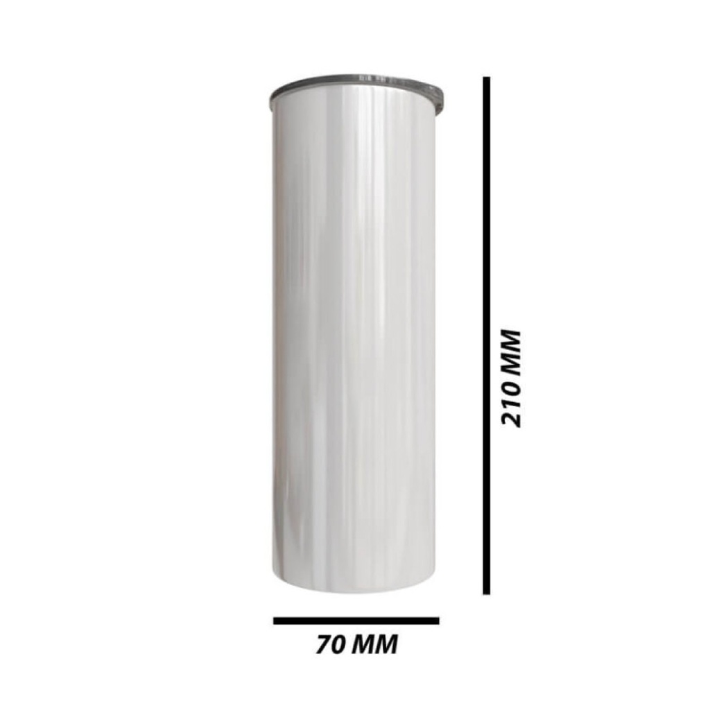 Termo tumbler de Acero inoxidable blanco, 20 oz + caja individual