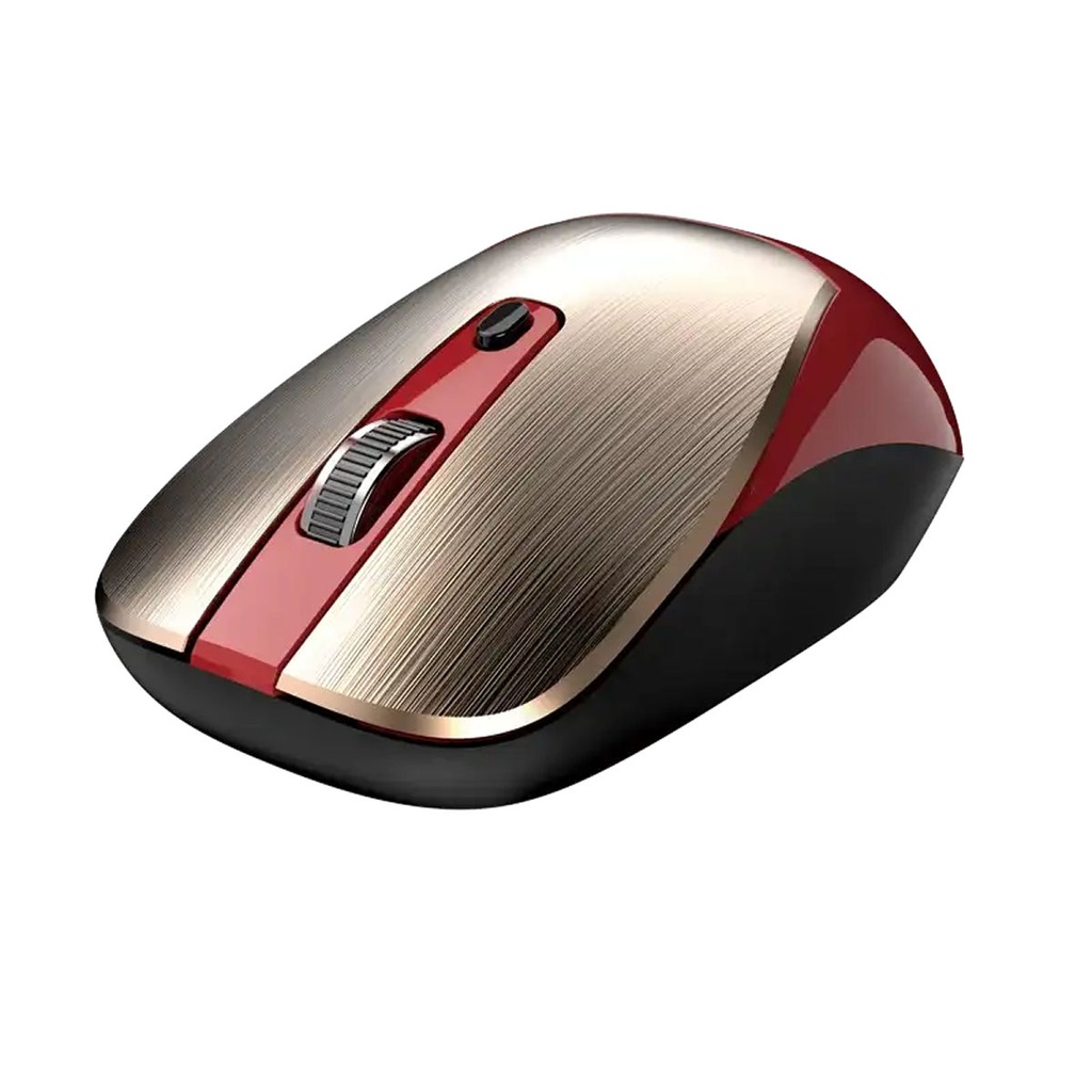 MOUSE GENIUS NX-7125 WIRELESS GOLD Y RED /AI COPILOT 4 BOTONES 1200 DPI RF 2.4GHZ PILA AA