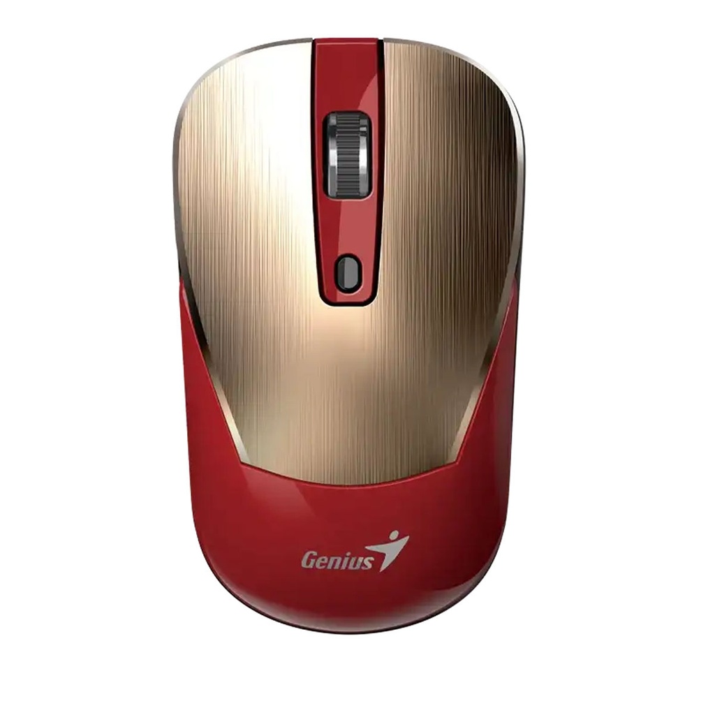 MOUSE GENIUS NX-7125 WIRELESS GOLD Y RED /AI COPILOT 4 BOTONES 1200 DPI RF 2.4GHZ PILA AA