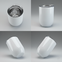 Vaso, tumbler para sublimar de acero inoxidable blanco, 12 oz, tipo egg