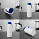 Tomatodo de Aluminio Sublimable, blanco, 750ml, Tapa de color azul