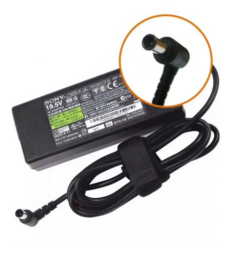 Cargador Laptop SONY 19.5V/3.9A/76W/6.5*4.4mm Plug Amarillo