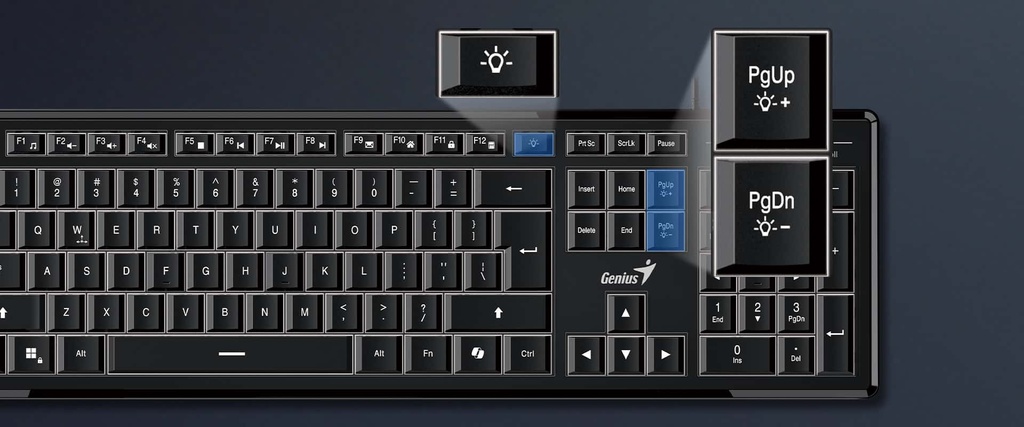 TECLADO SLIMSTAR 820, RETROILUMINADO, USB, NEGRO , TECLA COPILOT