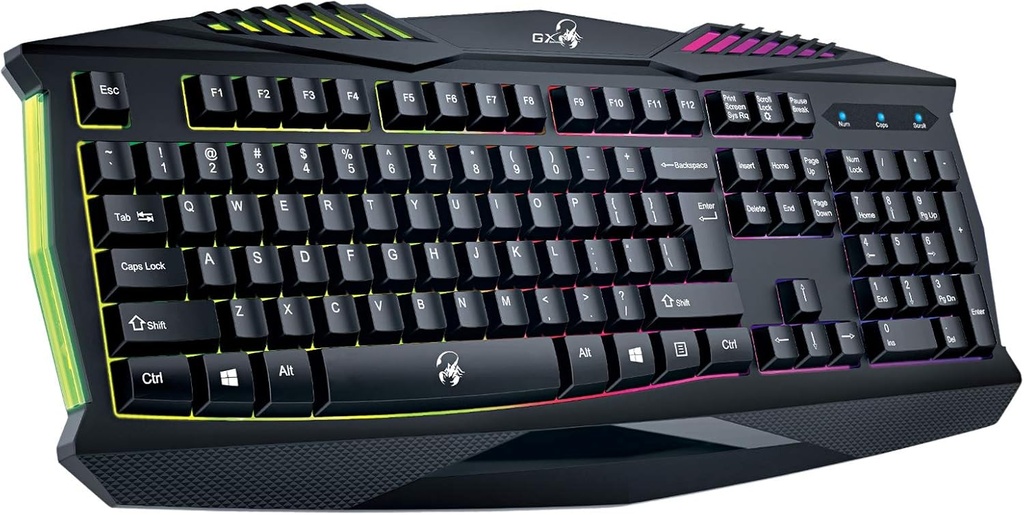 TECLADO GENIUS SCORPION GX K220 , TECLAS RESISTENTES, 2MM PULSACIONES, USB NEGRO