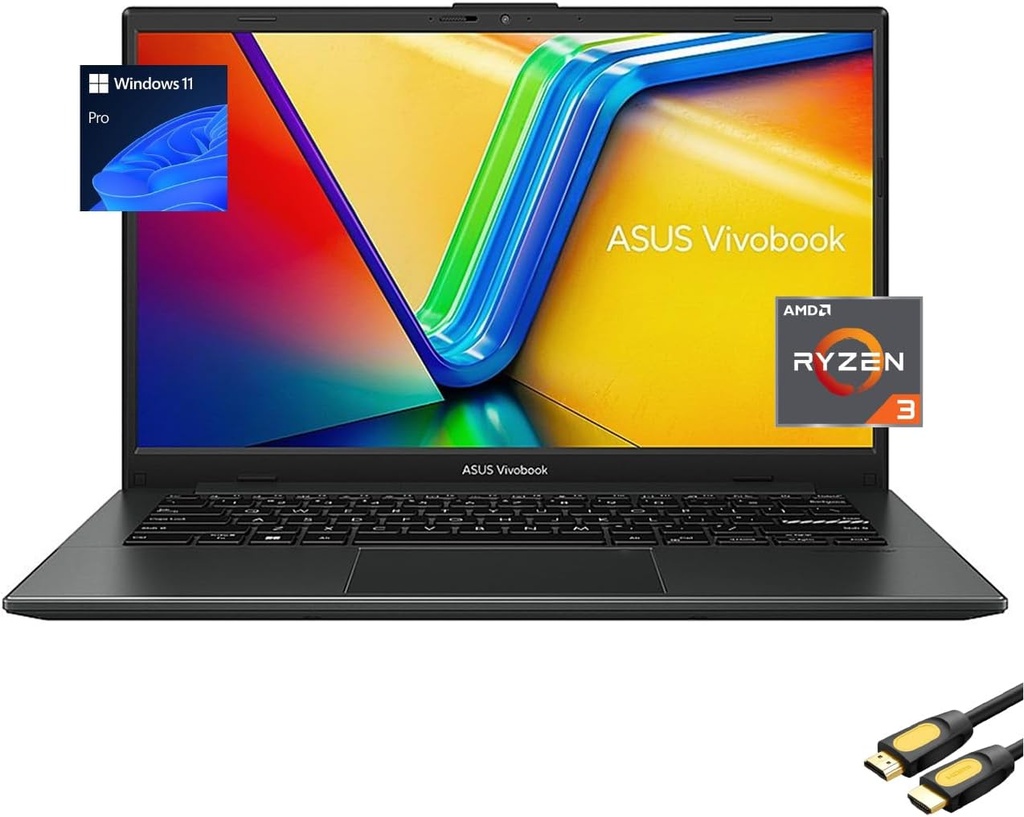 LAPTOP ASUS VIVOBOOK RYZEN 3-7320U 15.6" FHD  8GB DDR5, 512GB, BLACK, WINDOWS 11+OFFICE