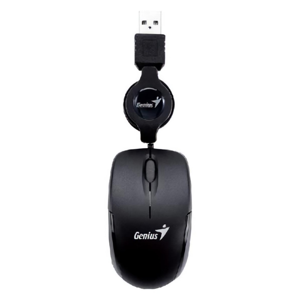 Mouse GENIUS Micro Traveller Retractil Usb color negro 3 botones,  para Laptop